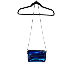 Milly Purse Blue Holographic Iridescent Y2K Party Chain Strap Crossbody Bag